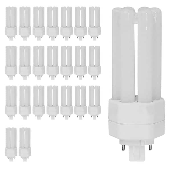 Feit Electric 18-Watt Equivalent PL TriTube CFLNI 4-Pin Plug-In GX24Q-2 Base CFL Replacement LED Light Bulb, Soft White 2700K(24-Pack)
