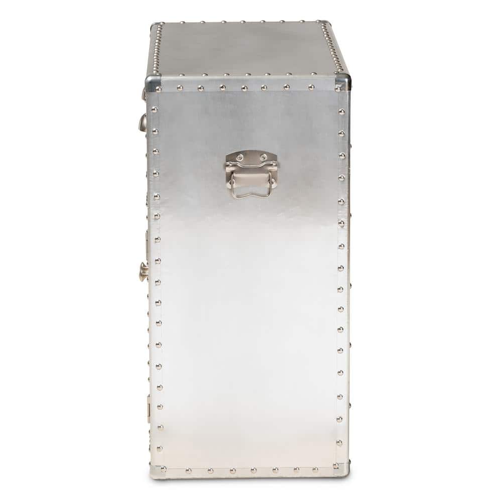 Serge Silver Metal Industrial 2-Door Storage Cabinet