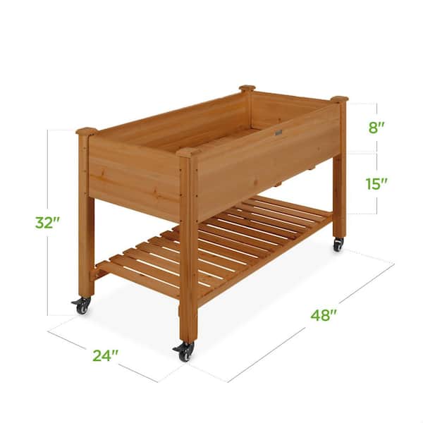 Best Choice Products 48 in. x 24 in. x 32 in. Wood Raised Garden