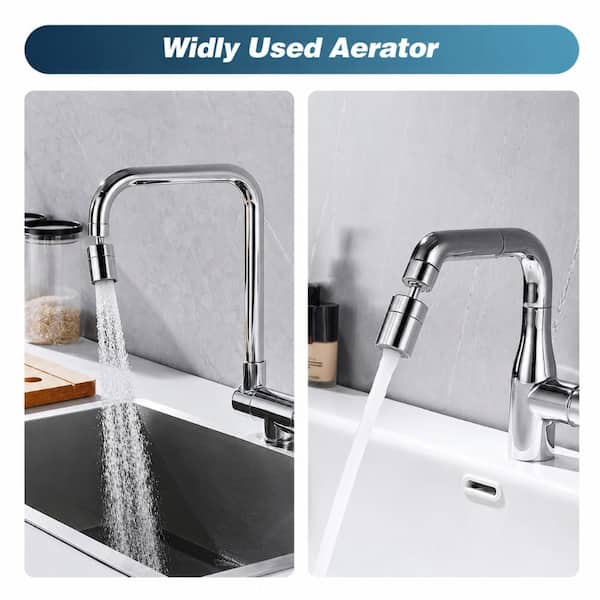 Brass 360° Swivel Faucet Aerator With 2 Spray Modes – Water-Saving Tap Attachment For 22mm/24mm Threads