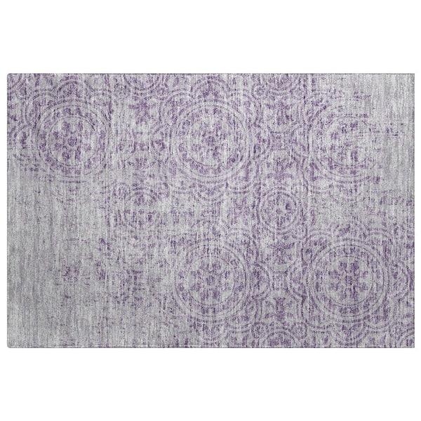 Dream Shag Premium Machine Washable Abstract ADS758 Lavender 2 ft. x 3 ft. Accent Rug