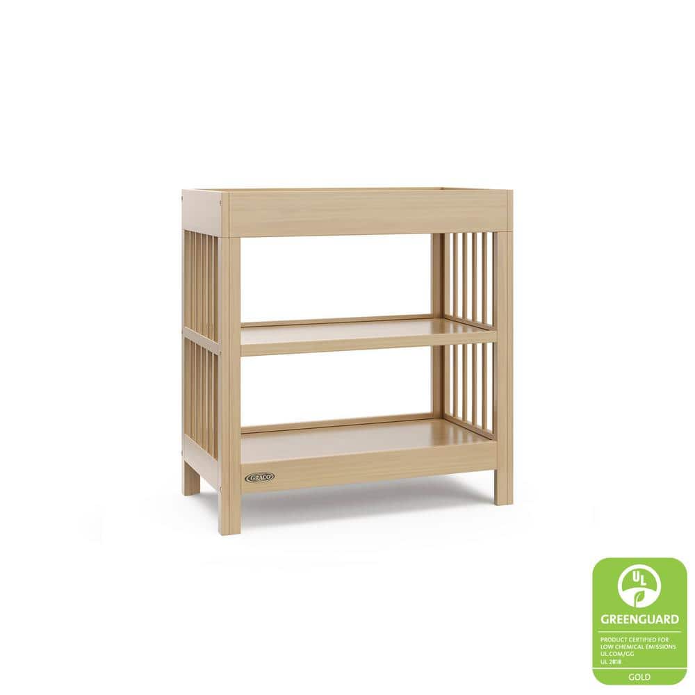 Driftwood Pine Wood Changing Table with Water-Resistant Pad