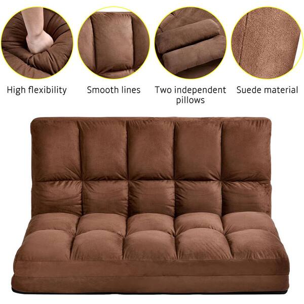 Magic Home Brown Color Double Chaise, Double Chaise Lounge Leather