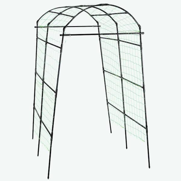 SenQWFa 71 in. Metal Garden Arch Trellis for Climbing Plants Outdoor for Vegetables Plant Trellis for Garden Raised Bed Black