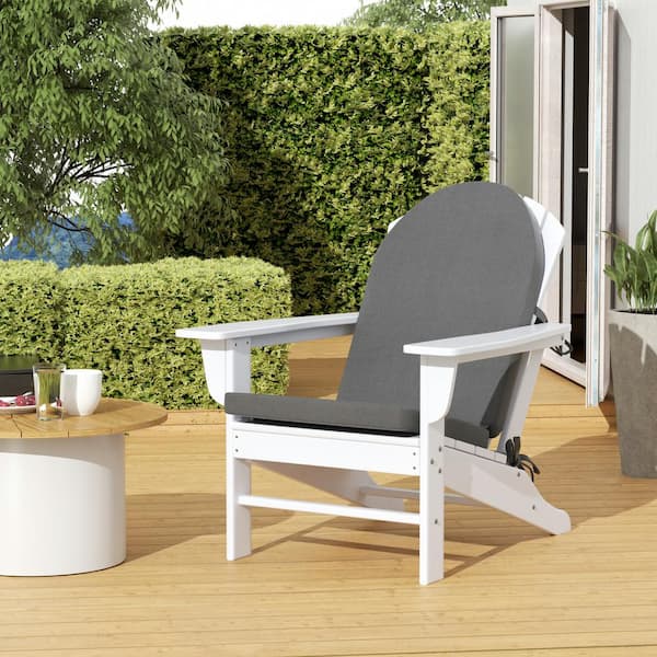 Addison 1 Piece 20.3 in. x 47 in. Beige Outdoor Patio Adirondack Chair Seat Pillow Cushion in Gray