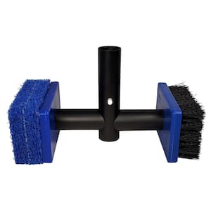 10 in Pool Tile Brush Scrubber 2-in-1 Scrub and Scour Waterline Tile Scale Cleaner
