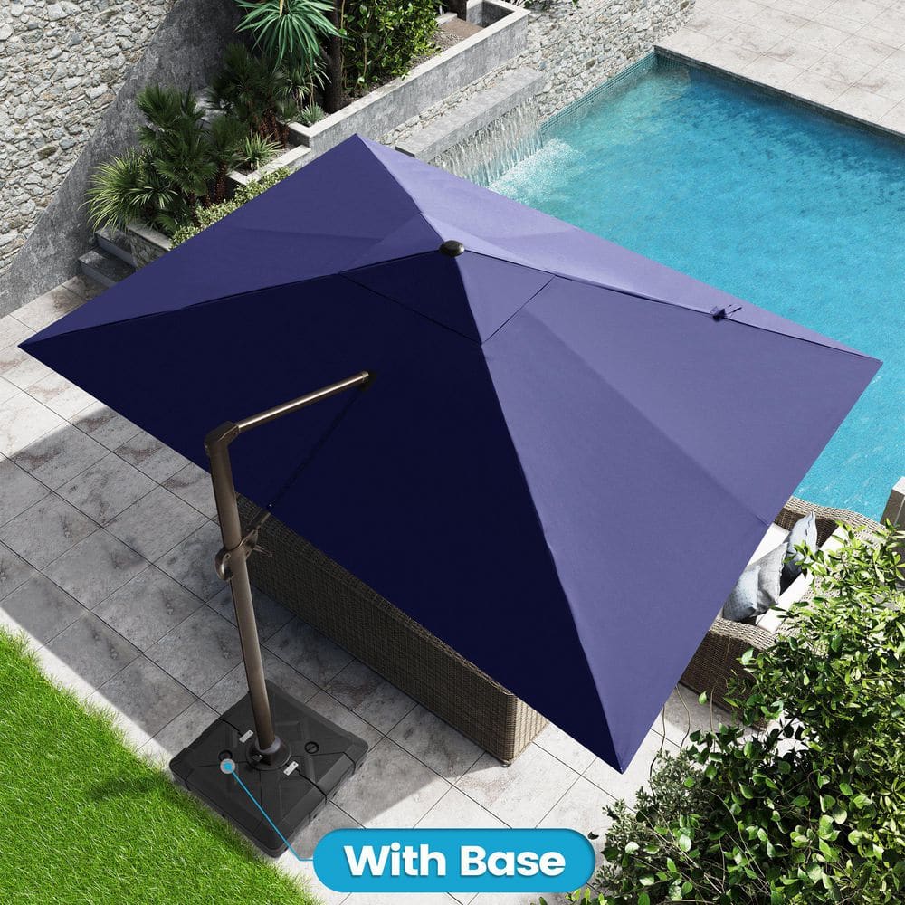 13 ft. x 10 ft. Patio Cantilever Umbrella in Navy Blue Outdoor Offset Umbrella with 220 lb. HDPE Wheeled Umbrella Base price history on PriceWatchPro