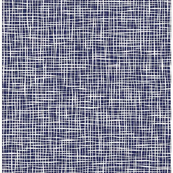 A-Street Prints Shanti Blue Grid Paper Strippable Roll (Covers 56.4 sq. ft.)