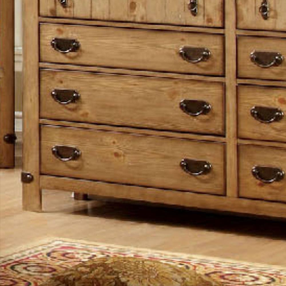 Brown Cottage 8-Drawer Dresser with Felt Lined Drawer