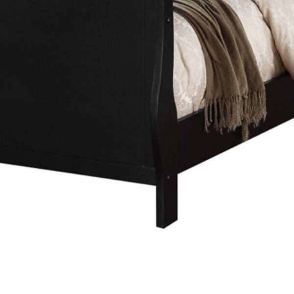 Louis Philippe Panel Bed Dae Size: Twin, Color: Black