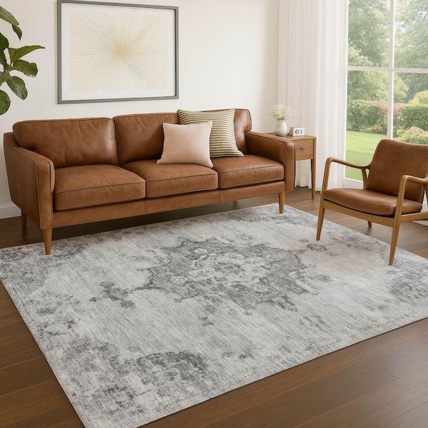 Chantille Machine Washable Indoor/Outdoor Abstract ACN2321 Gray 5 ft. x 7 ft. 6 in. Area Rug