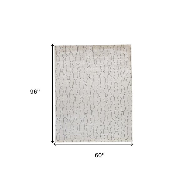 5 ft. x 8 ft. Gray and Ivory Abstract Area Rug