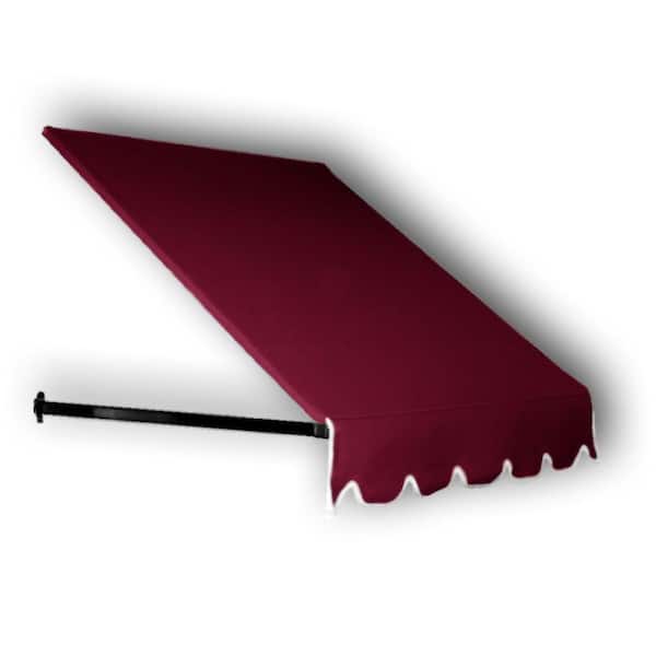 AWNTECH 3.38 ft. Wide Dallas Retro Window/Entry Fixed Awning (44 in. H x 24 in. D) Burgundy