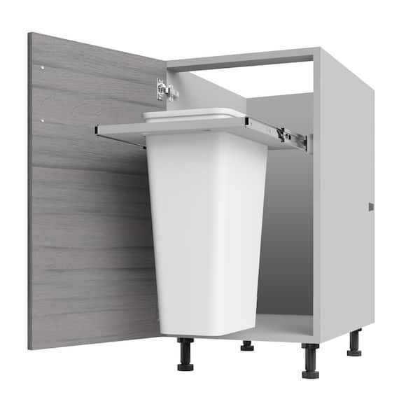 Miami Weatherboard 18 in. X 27 in. X 34.5 in Outdoor Base Cabinet Trash Can Full Height in Dark Ash Matte