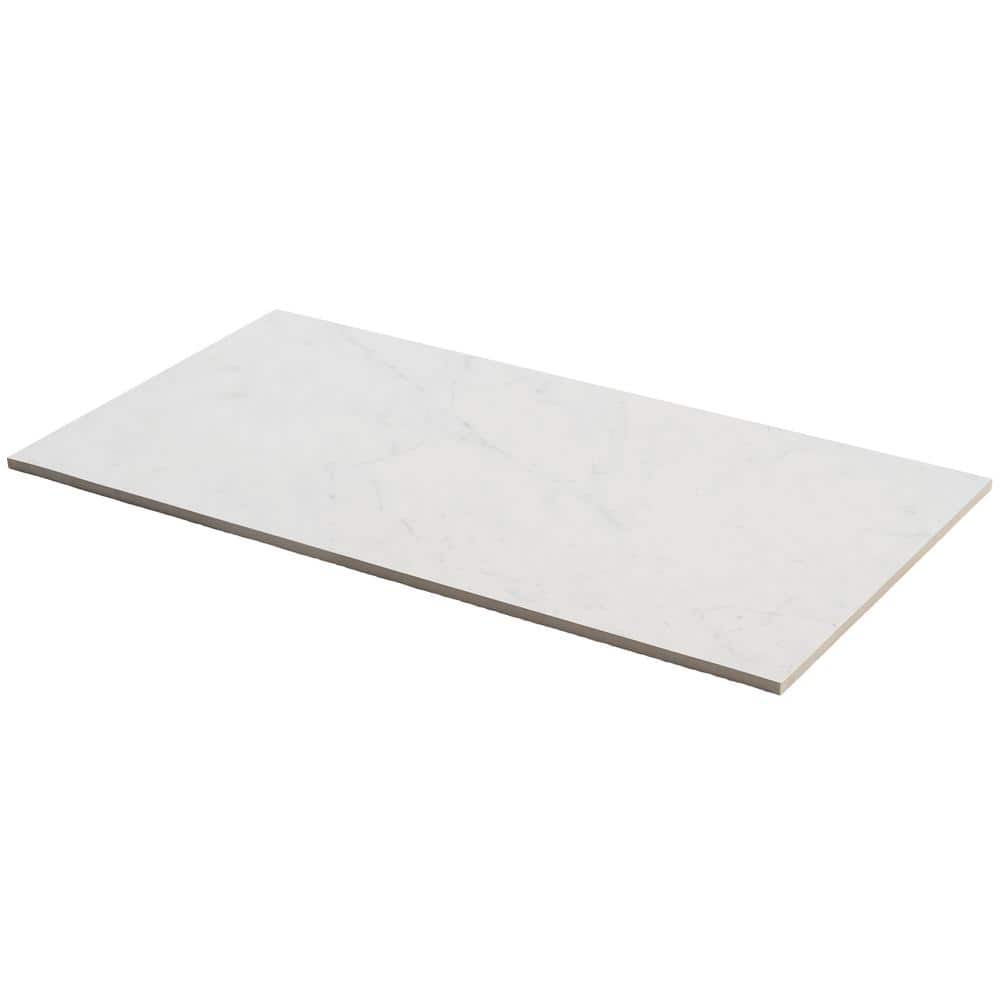 Saroshi 12" x 24" Matte White Marble Look Porcelain Tile