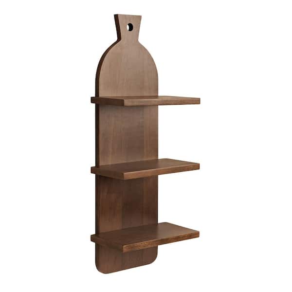 Kate and Laurel Braxton 12 in. W x 7 in. D Natural Wood Functional Shelf Decorative Wall Shelf