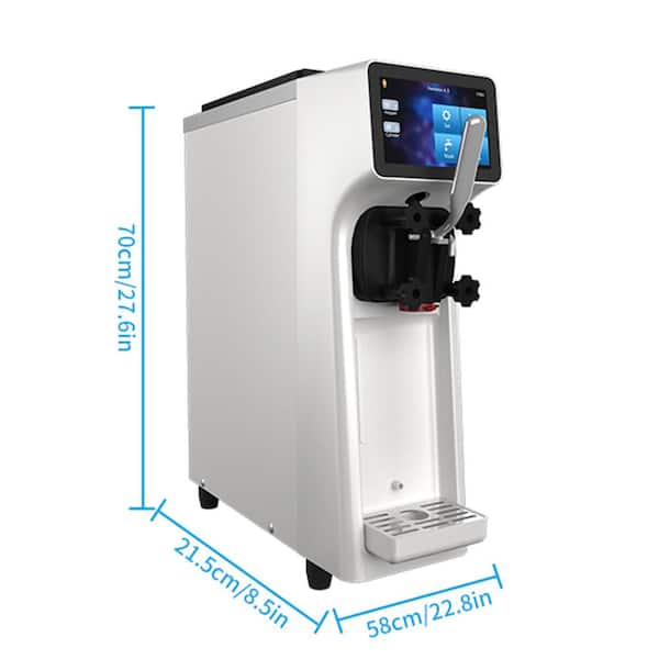 BZD 4.2 qt. Soft Ice Cream Maker in Stainless Steel with Compressor, LCD Display, 2.7-4 Gal/H