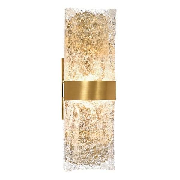 CWI Lighting Lava 2 Light Integrated LED Brass Wall Light