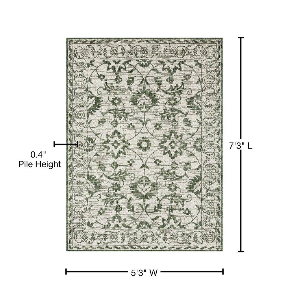 Nicole Miller Light Green and Ivory Floral Indoor/Outdoor Area Rug