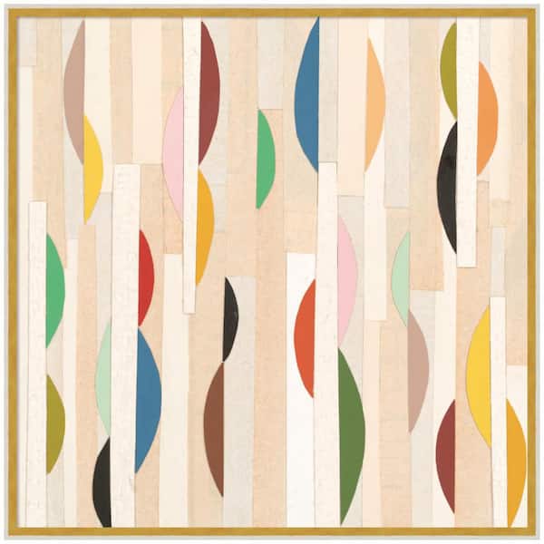Paige "Geometric Abstract 1 30 x 30 FC" by Felicia Dadak Abstract Framed Canvas Art Print 33 in. x 33 in.