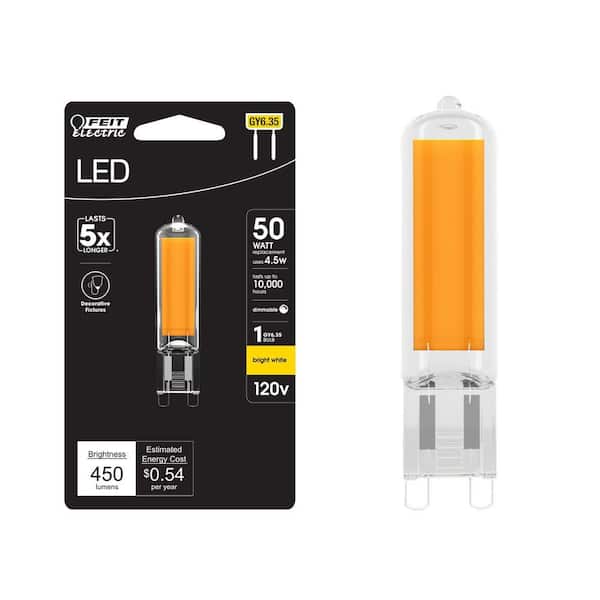 50-Watt Equivalent T4 Glass GY6.35 Bi-Pin Base Decorative LED Light Bulb in Bright White (3000K) (1-Pack)