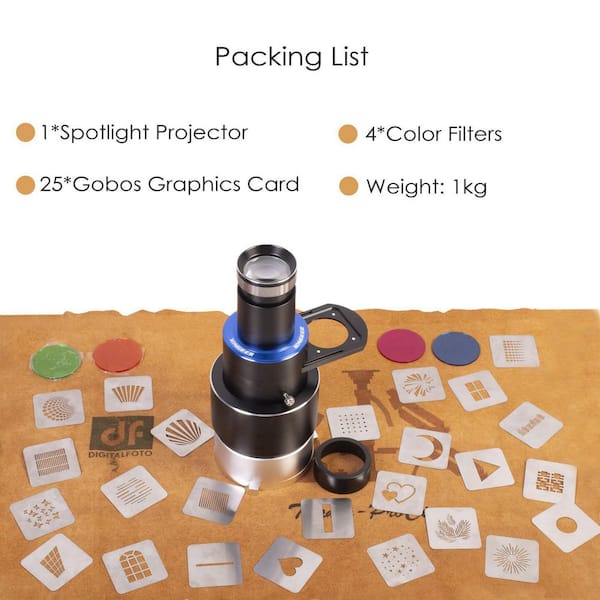 DF DIGITALFOTO Optische Snoot – Bowens Montage, Met 39 Gobo's, Voor Studioflitsers En LED-lampen