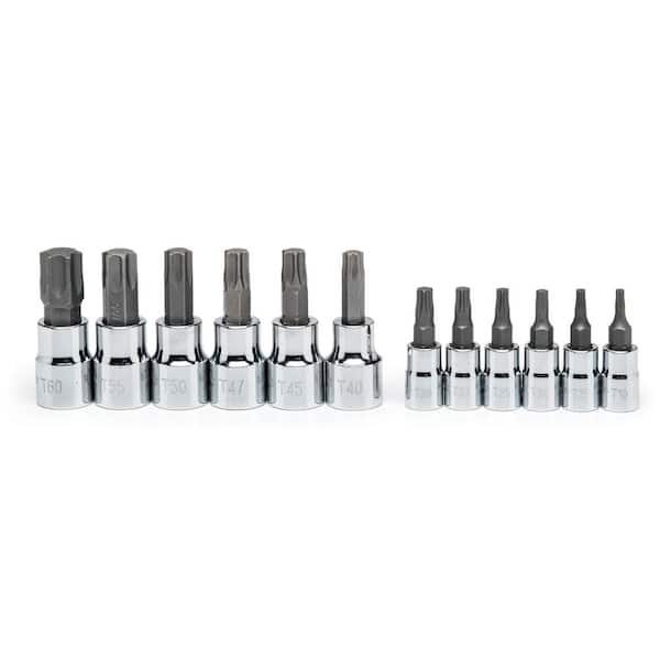 Crescent 1/4 in. and 3/8 in. Drive Torx Bit Socket Set (12-Pieces)