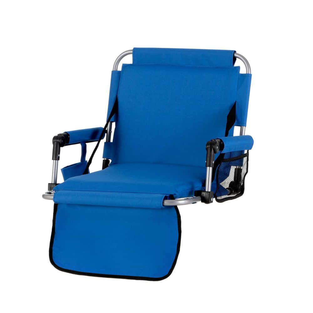 PHI VILLA Portable Stadium Seat Padded Chair with Armrests in Blue
