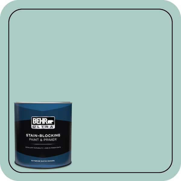 BEHR ULTRA 1 qt. #M440-3 Baby Aqua Satin Enamel Exterior Paint & Primer