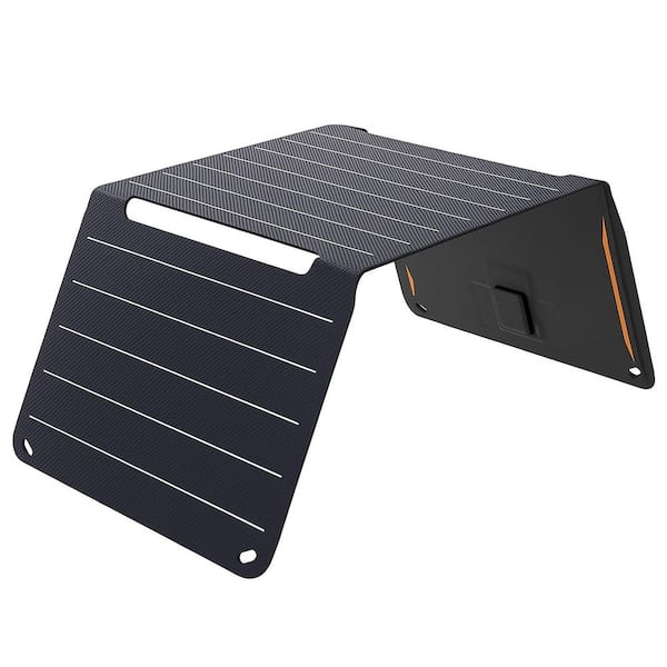 EKIEUDL 15W Portable Foldable Solar Panel Charger in Black with USB Compatible for Cell Phones and iPads IP67 Waterproof
