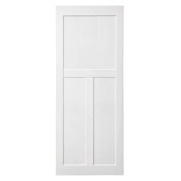 WRIGHTMASTER 36 in. x 80 in. 3Panel Primed TShape MDF White Wood