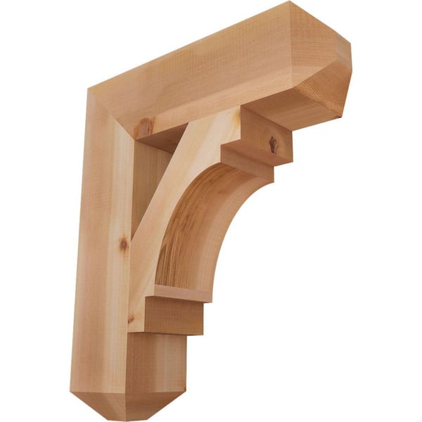 Ekena Millwork 5.5 in. x 26 in. x 22 in. Western Red Cedar Merced Craftsman Smooth Bracket