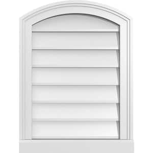 18 in. x 24 in. Arch Top Surface Mount PVC Gable Vent: Functional with Brickmould Sill Frame