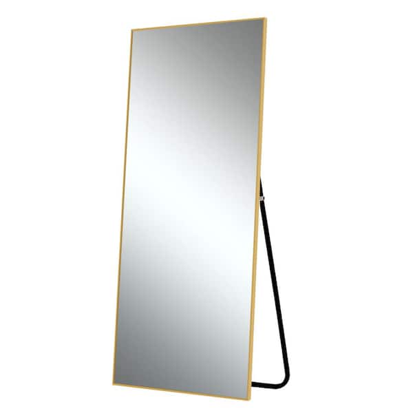 Dovelina 71 in. x 24 in. Large Modern Rectangle Aluminum Alloy Framed Gold Floor Mirror Standing Mirror