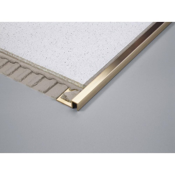 DURAPLUS 0.34375 in. D x 0.32 in. W x 98.4 in. L Rectangular Edge Brass Natural Molding and Transition Trim