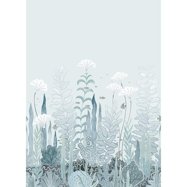 Tempaper Coral and Kelp Arctic Splash Removable Peel and Stick Vinyl Wall Mural, 108 in. x 78 in.