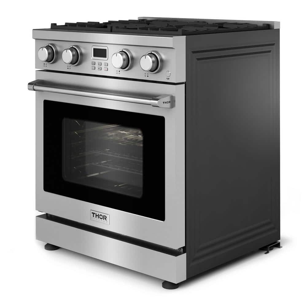 30" Stainless Steel Free-Standing Convection Gas Range