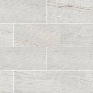 Malahari White 12 in. x 24 in. Lapato Porcelain Floor and Wall Tile (11.748 sq. ft./Case)