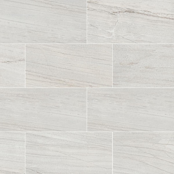 MSI Malahari White 12 in. x 24 in. Lapato Porcelain Floor and Wall Tile ...