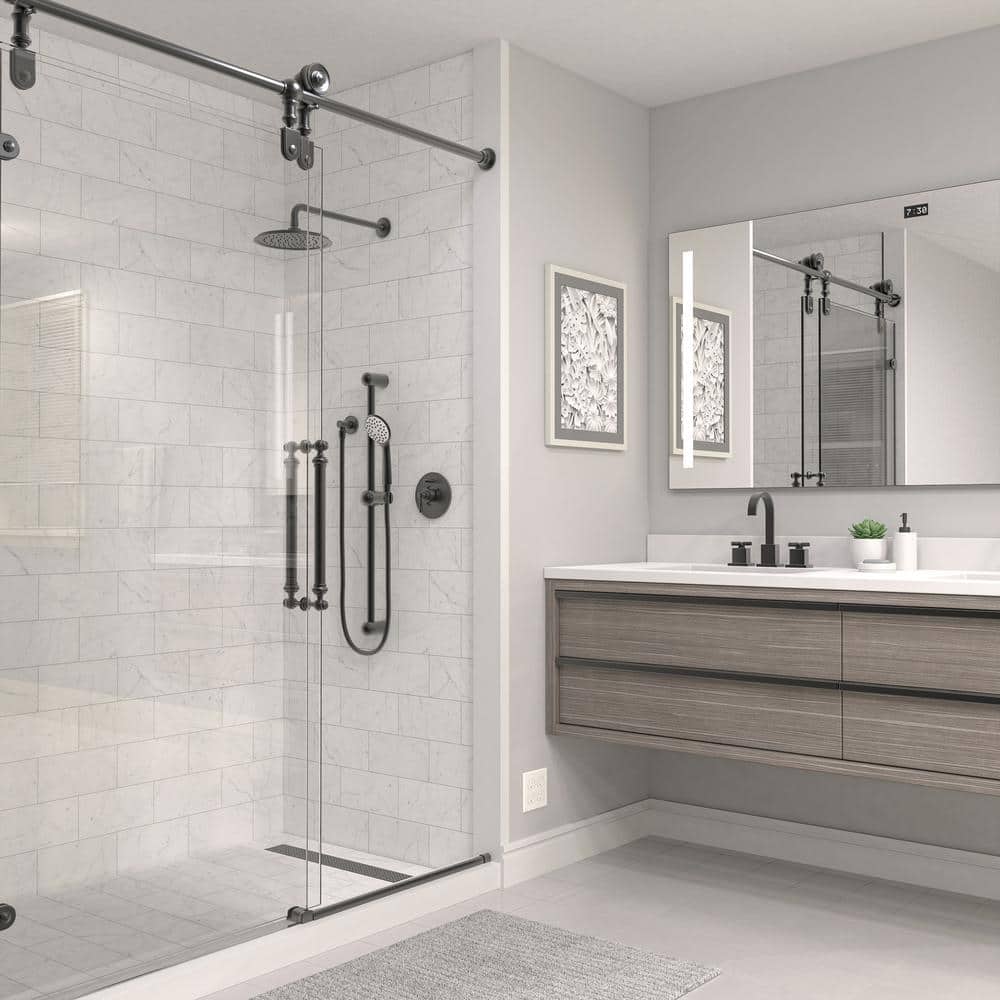Matte Black Stainless Steel Linear Shower Drain Cover, 24 Inches