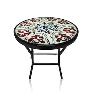 19.5 in. Round Metal Outdoor Side Table