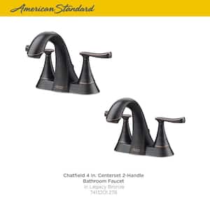 Chatfield 4 in. Centerset 2-Handle Bathroom Faucet (Set of 2) in Legacy Bronze