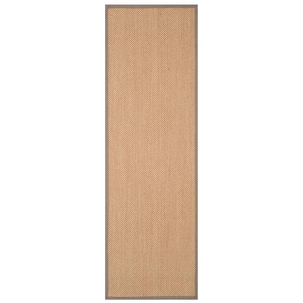 SAFAVIEH Natural Fiber Maize/Gray 3 ft. x 6 ft. Woven Border Runner Rug