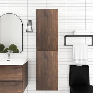 16 in. W x 12 in. D x 59 in. H Bathroom Storage Wall Cabinet in Rose Wood