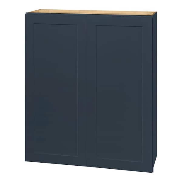 Avondale 36 in. W x 12 in. D x 42 in. H Ready to Assemble Plywood Shaker Wall Kitchen Cabinet in Ink Blue