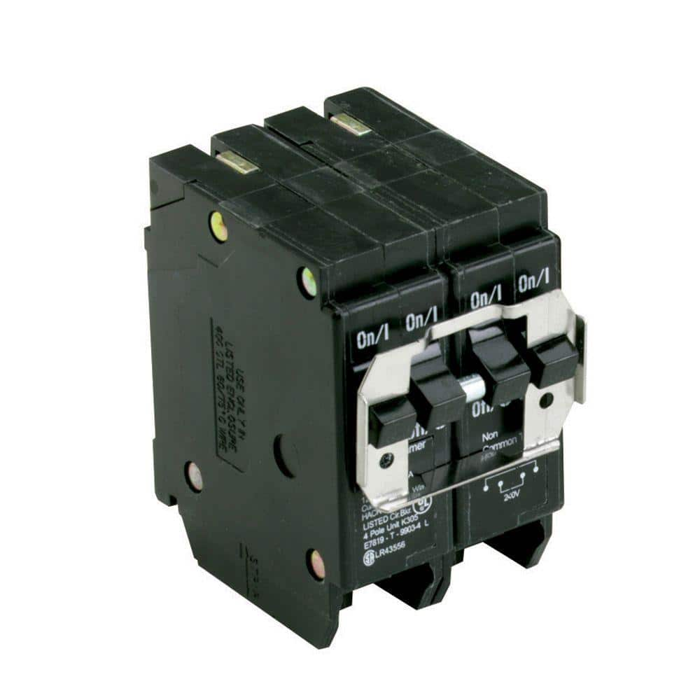 Eaton BR 2-20 Amp 2 Pole BQC (Common Trip) Quad Circuit Breaker