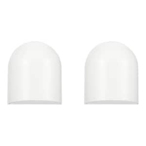 Jasper 5.5 in. White Hardwired Outdoor Wall Lantern Sconce with Integrated LED (2-Pack)