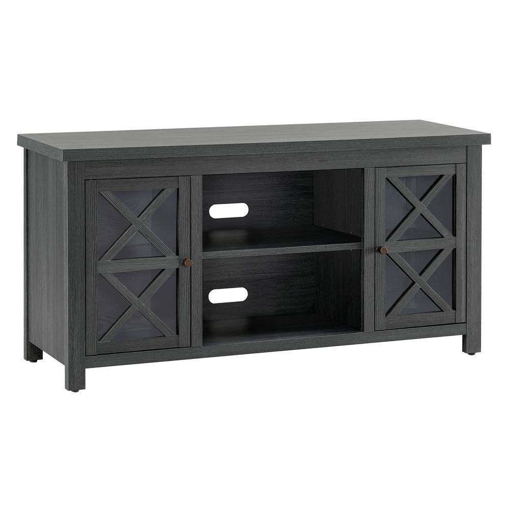 Charcoal Gray Modern Farmhouse TV Stand with Cabinet