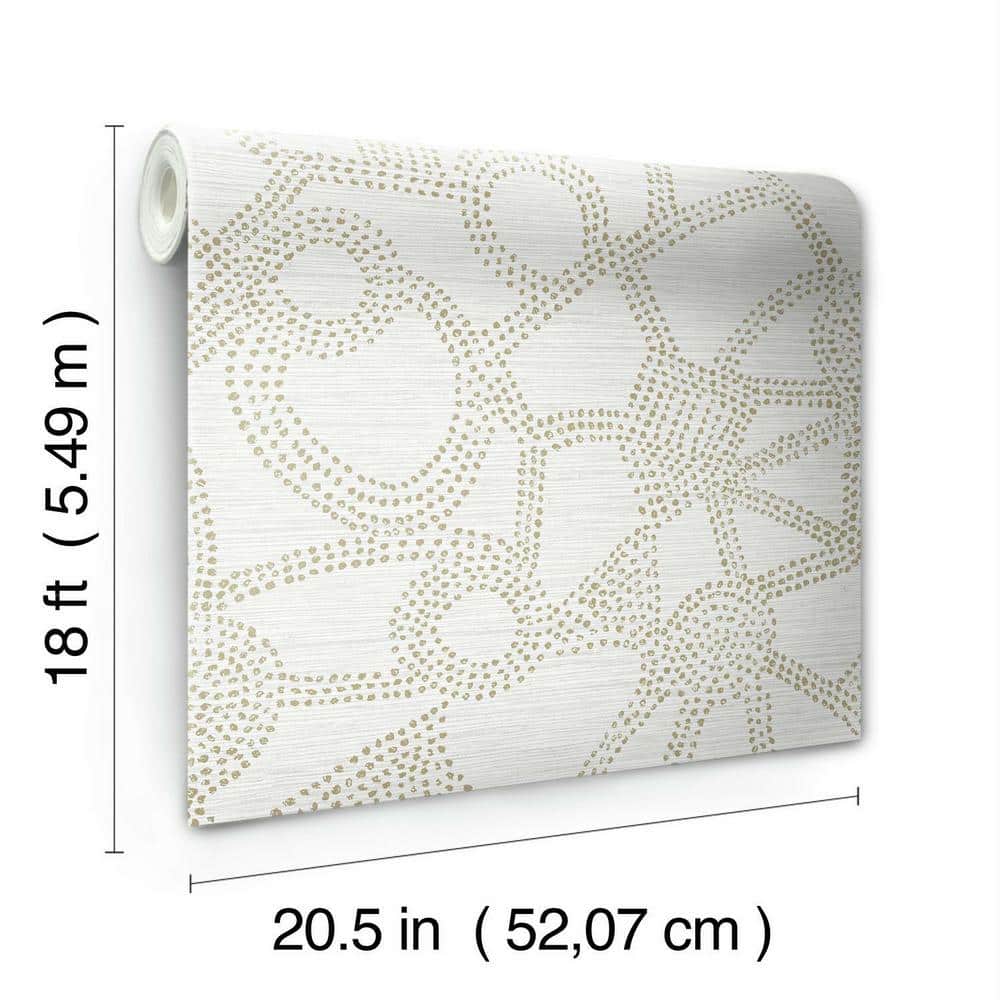 Taupe and White Abstract Peel & Stick Wallpaper Roll