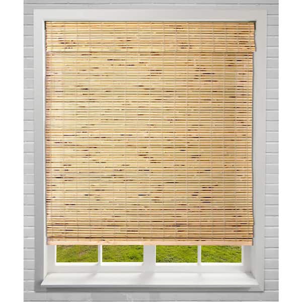 Arlo Blinds Petite Rustique Cordless Light-Filtering Bamboo Roman Shades 46.5 in. W x 60 in. L
